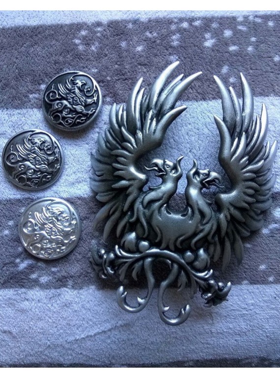Dragon age cosplay brooch and a griffin..