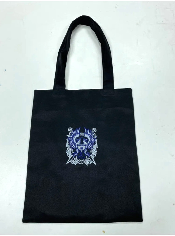 Shopper embroidered with the Grey Warden crest from Dragon Age..